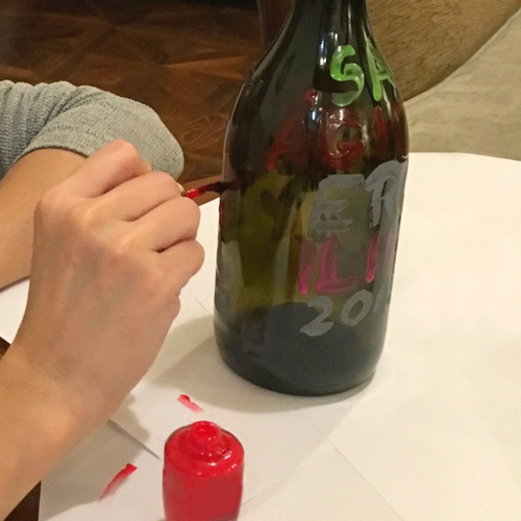 glass painting reuse bottle to decorate and create vase saving the environment