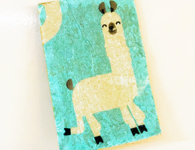 decoupage alpaca tissue paper on carton paper